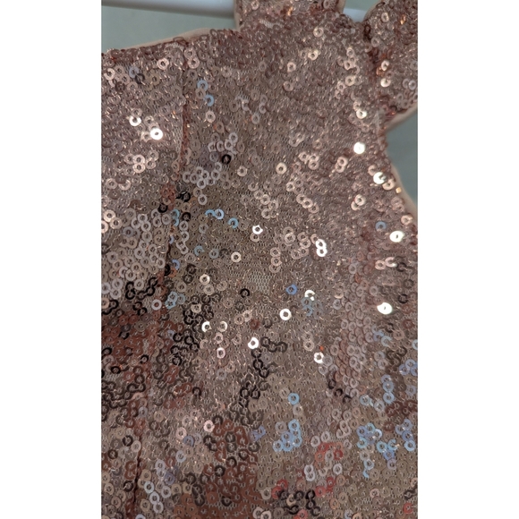 Ieena For Mac Duggal Sequin Rose Gold Fit And Flare Dress Size 4 - Picture 4 of 8
